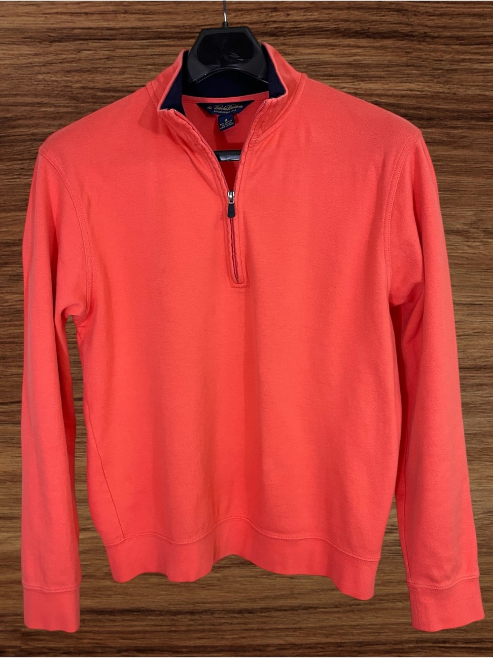 Brooks Brothers Orange 1/4 Zip Top. Size Medium